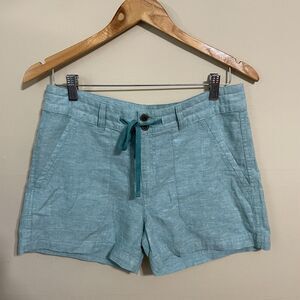 Patagonia Island hemp organic cotton chambray beryl green shorts size 4 outdoor